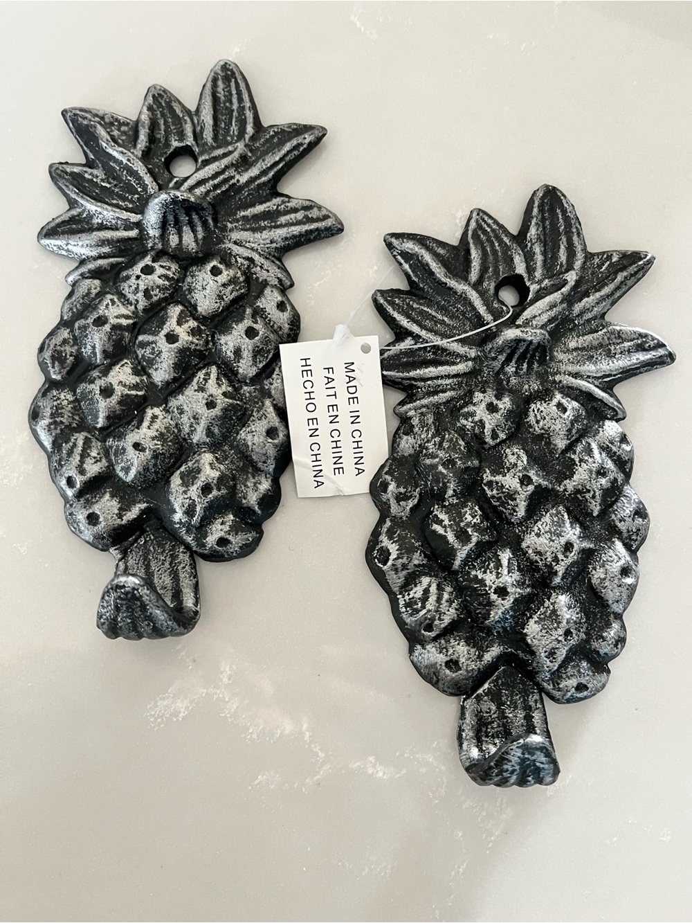 Set of TWO AVON Metal Pineapple Hooks